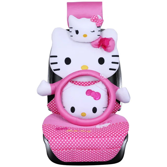 for summer pink polka dot hello kitty car seat covers sets front rear