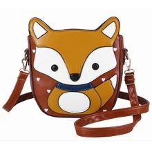 Funny Cute Fox Bag Cartoon Small Women Messenger Shoulder Crossbody Bag for Women Leather Handbag Fashion 2016