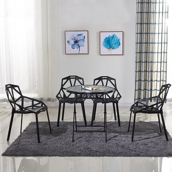 

Tempered Folding Glass Small Round Table Simple Outdoor Coffee Tea Shop Table Dining Table And Chairs Folding Table
