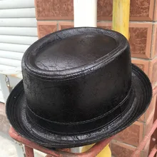 4 больших размера, кожаная шляпа для папы, шляпа-федора, мужская шляпа-канотье с плоским верхом для джентльмена, шляпа-котелок для папы