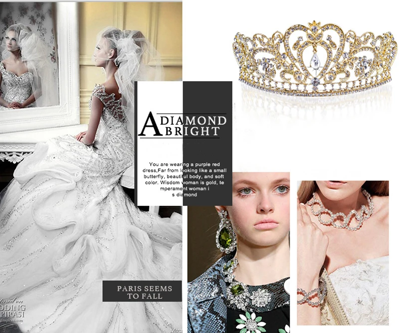 Серебро барокко кристалл большая корона украшения со стразами и кристаллами королева невесты тиара корона для свадьбы аксессуары для волос HG-005