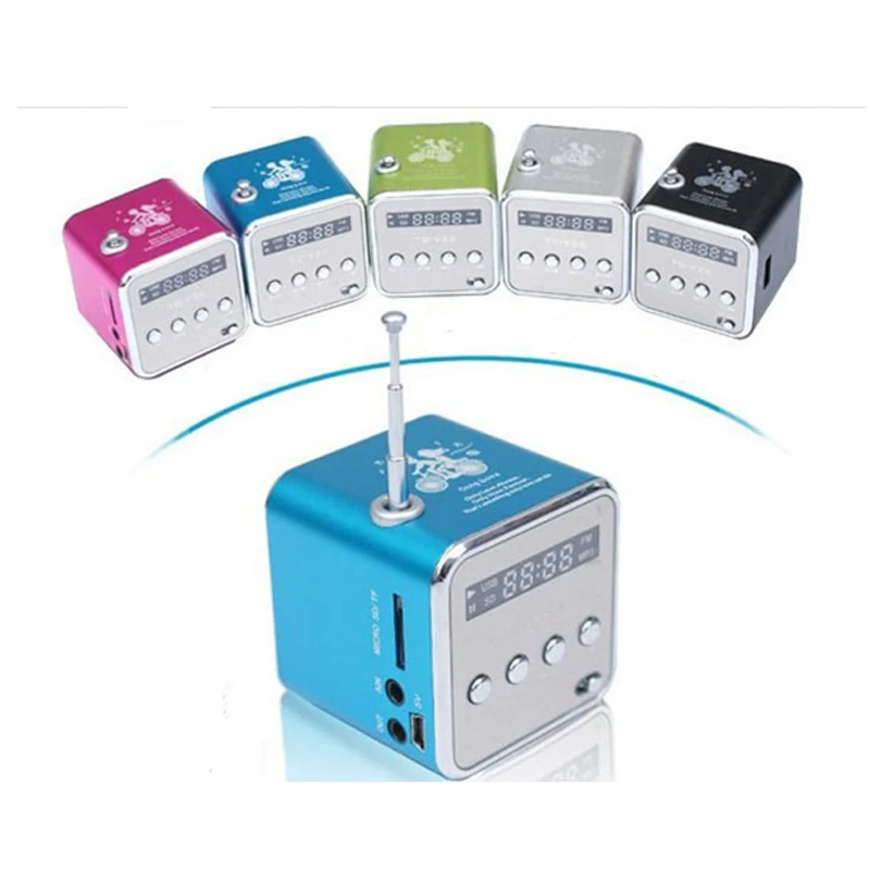 HCQWBING TD V26 Мини Портативный MP3 плеер звук динамик цифровой lcd Micro SD TF FM радио музыка