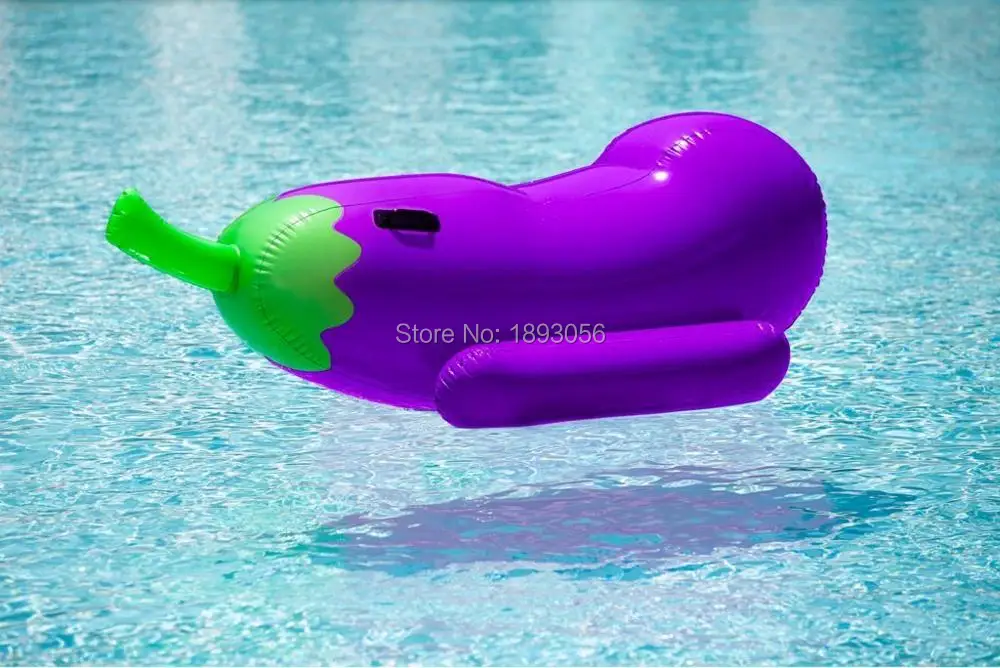 Giant Eggplant Rider Emoji Pool Float