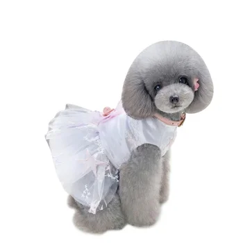 

Summer Cute Bling White Lace Dog puppy wedding Dress dog chihuahua clothes dog bride luxury dress pet cat Tutu skirt Princess