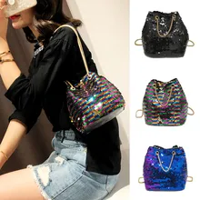 Женские сумки-мессенджеры, блестящие цепочки, цветные сумки на плечо, сумка-мешок через плечо