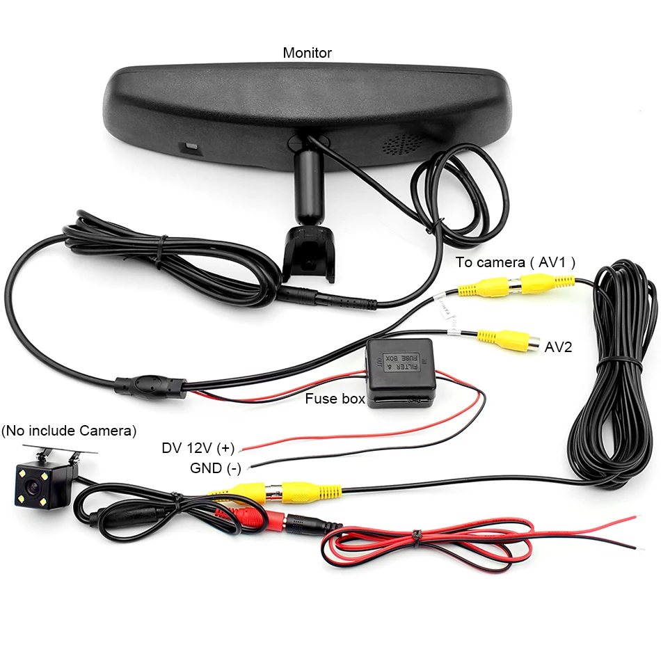 Specchietto Retrovisore Con Monitor 7" Touch Per Auto E Camper - Schermo LCD, Alimentazione 12V, PAL/NTSC