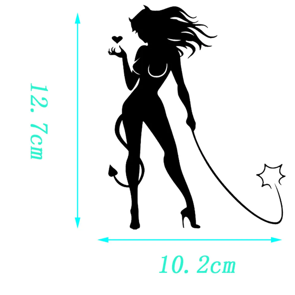 Sexy Devil Girl Personal Car Styling Decorative Sticker Classic Fashion Window Glass Decals Creative Decal Stickers 10.212 (6)