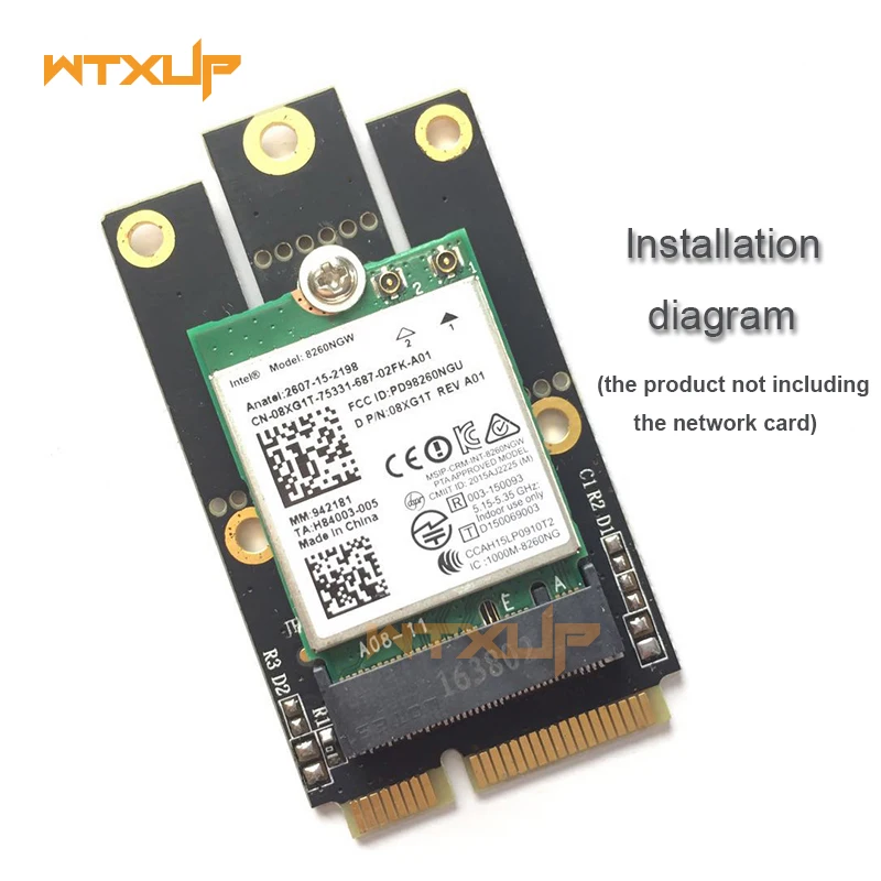 M.2 NGFF на мини-разъем pci-е(PCIe+ USB) ноутбук адаптер переменного тока для M.2 Wi-Fi Bluetooth плата Wireless WLAN Card для Intel AX200 9260 8265 8260