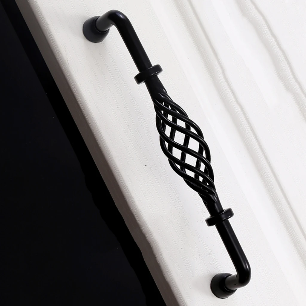 Vintage Style Birdcage Cabinet Hardware Handle Pull, Heavy-duty Furniture Door Knob,  Multi-size, Antique Bronze/Black