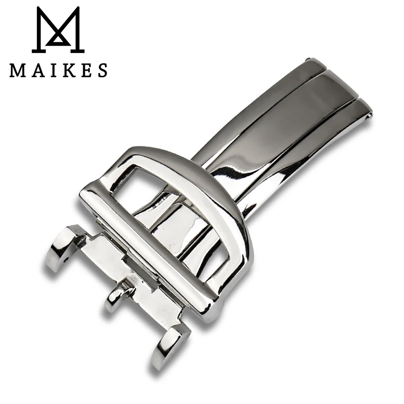 

MAIKES High quality 316L Stainless Steel Deployment Clasp For IWC Watch Band Butterfly Brushed Folding Buckle 18mm Without Logo