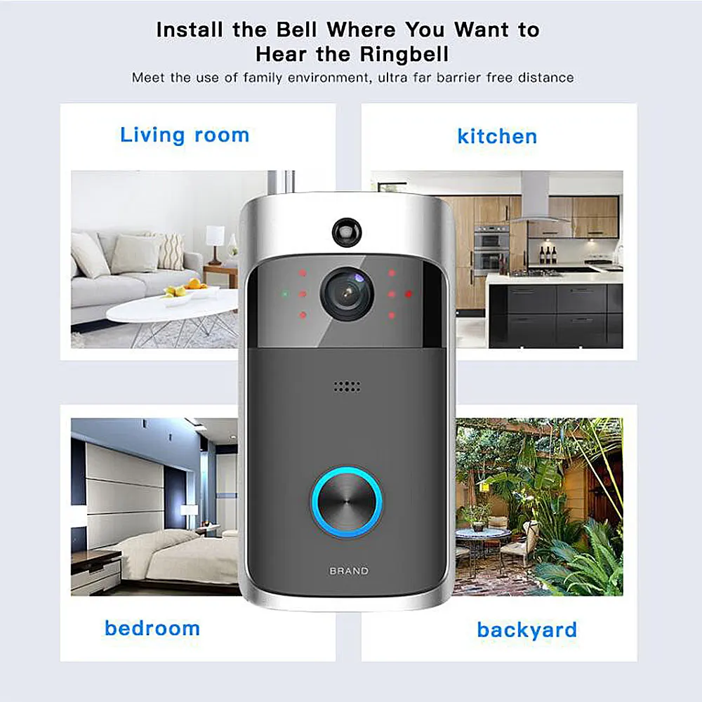 WIFI Camera Doorbell 2 batteries Smart IP Camera Motion Detection Night Vision Two-way Audio Home Security Camera Doorbell D001