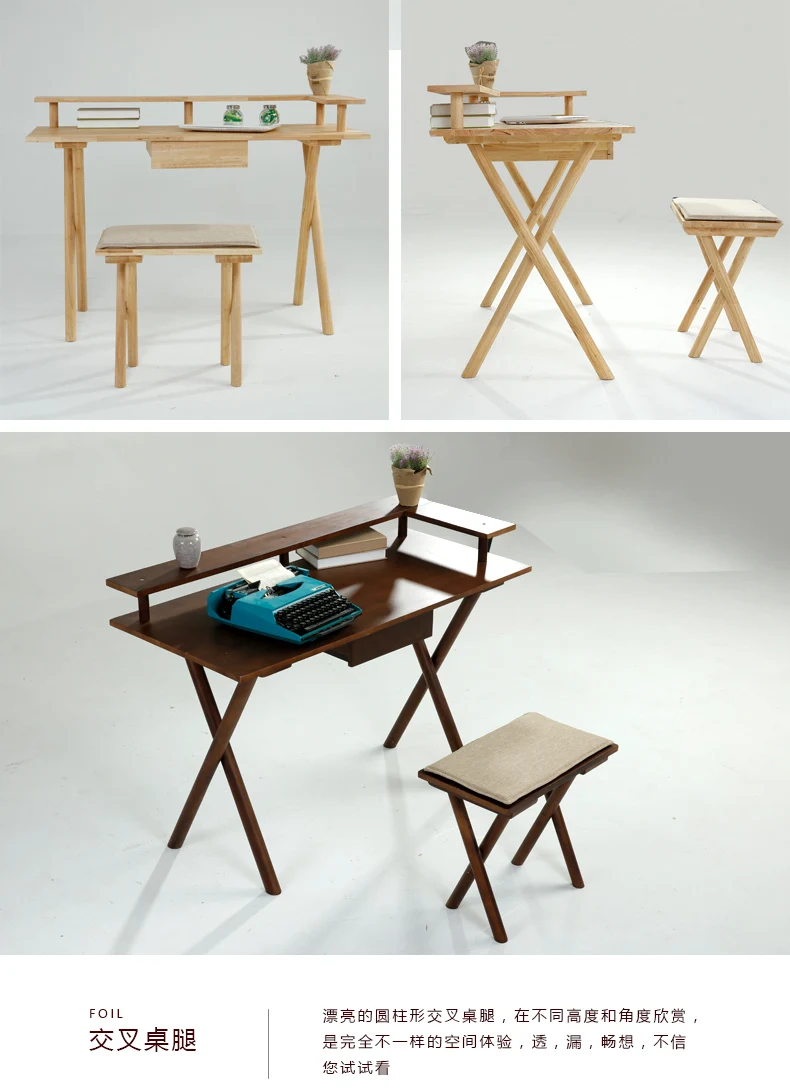 Discount Louis Fashion Computer Desks Nordic Modern Simplified Japanese Solid Wood Desktop Bedroom Study Home Student Writing 14