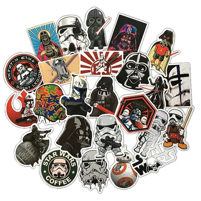 25Pcs-Lot-Very-Cool-Styling-Star-Wars-The-Stickers-For-Car-PVC-Waterproof-Laptop-Motorcycle-Skateboard