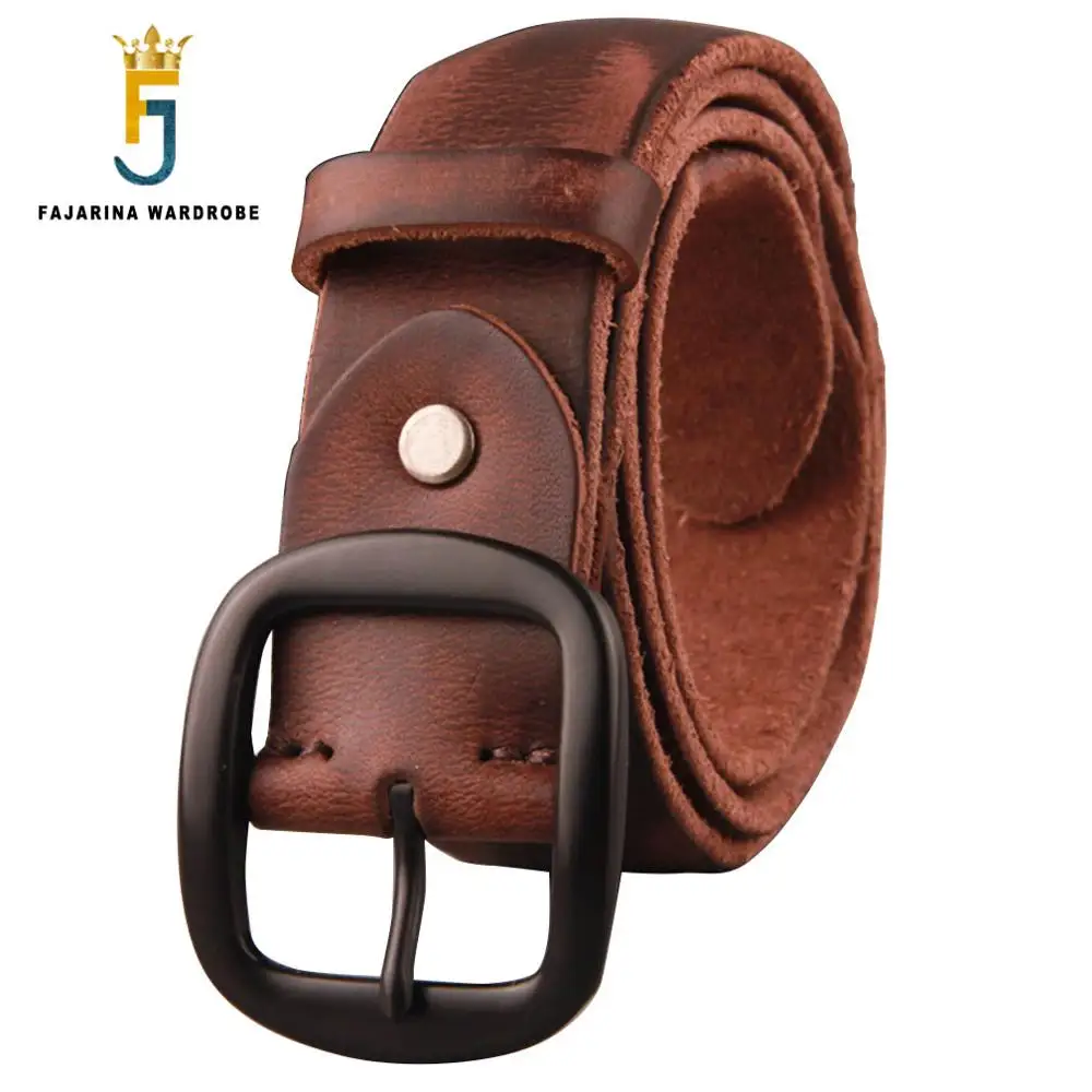 FAJARINA Unisex Design Quality Cowhide Belts Female Coffee Pin Buckle Belt Retro Styles Clothes Accessoires 3.8cm Wide N17FJ472