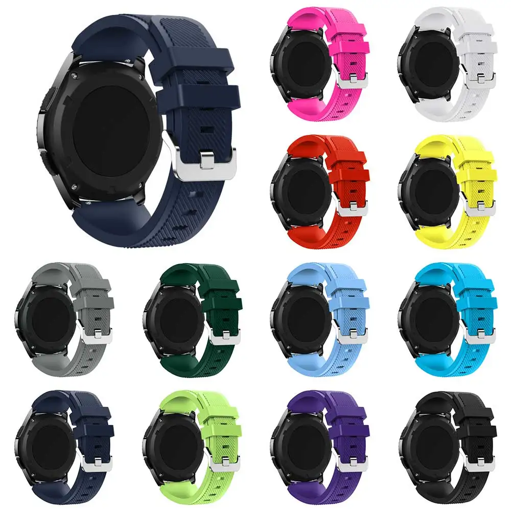 

22mm Silicone watch strap for Samsung Gear S3 Frontier/Classic R760/R770 band metal buckle Bracelet smartwatch Accessories