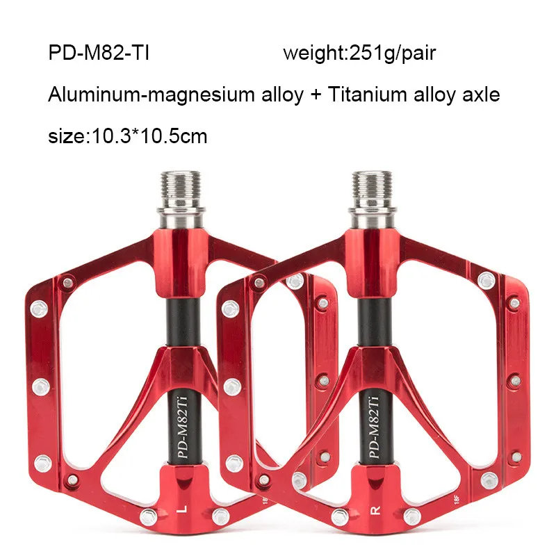 Promend велосипедные титановые оси педали 6 герметичные подшипники с ЧПУ педали из алюминиевого сплава для MTB шоссейного велосипеда уличные спортивные педали - Цвет: Titanium Axle