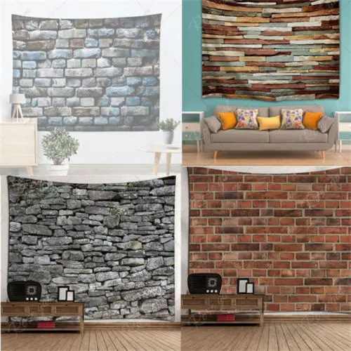 Art-3D-Stone-Brick-Decorative-Tapestry-Wall-Hanging-Living-Room-Home-Decoration