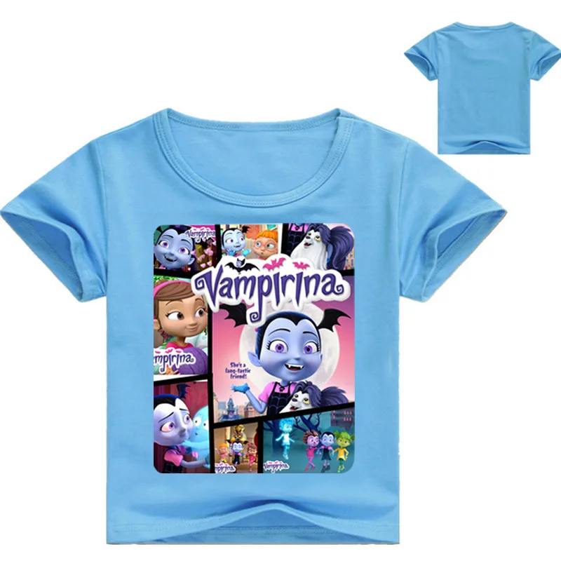 2-12years лето мультфильм vampirina Для детей летняя футболка для маленьких девочек; футболки, топы хлопок Обувь для девочек костюм для мальчиков - Цвет: color at picture