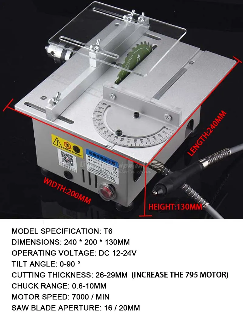 Миниатюрная прецизионная многофункциональная Настольная пила Mirco, скамейка, пила T6, маленькая режущая машина Q10032