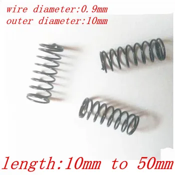 

20pcs wire 0.9mm OD=10mm length 10mm to 50mm Small spot spring wire micro spring compression spring pressure spring