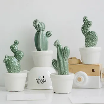 

Fashion Pastoral Free Shipping Cactus Flower Bonsai Green Plant Decoration Flower Vase Miniascape Desk & Home Deco Artcraft Gift