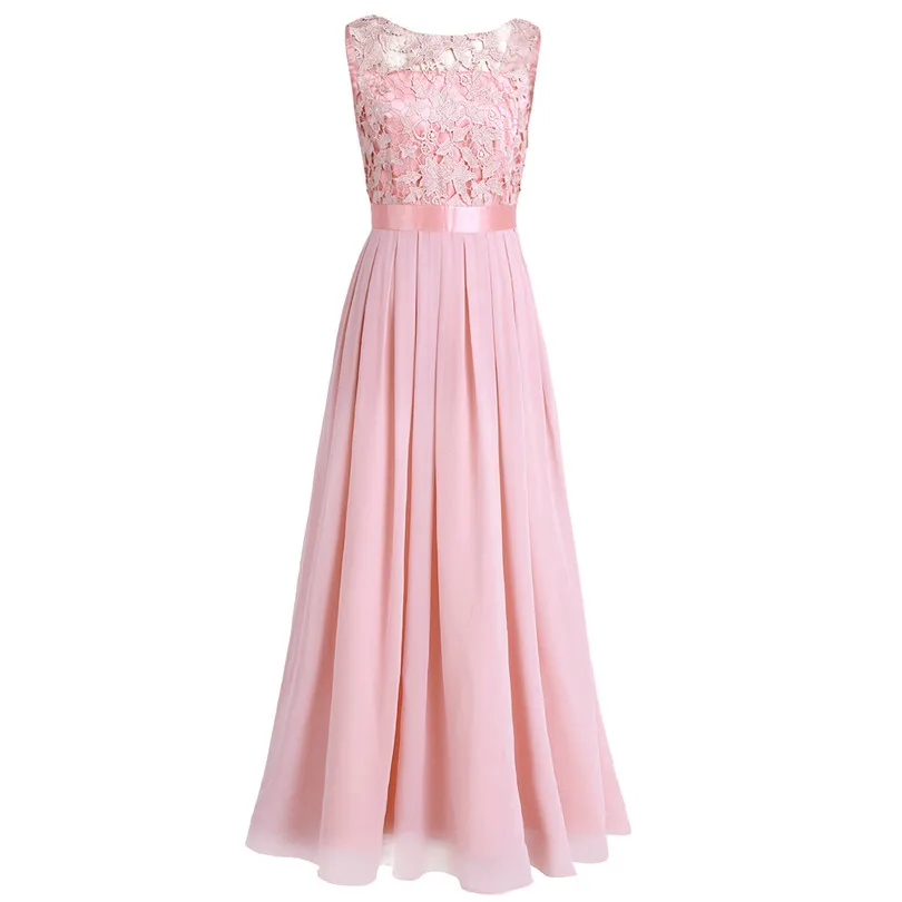 Pearl Pink TiaoBug, кружевные платья подружек невесты, длинные, новинка, дизайнерское, шифоновое, Пляжное, для сада, для свадебной вечеринки, формальное, для молодых женщин, для девушек, платье из тюля - Цвет: Pearl Pink