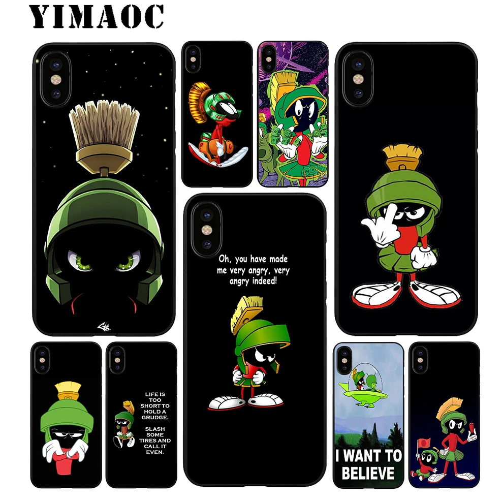 YIMAOC Марвин Рождество Мягкий ТПУ Черный силиконовый чехол для iPhone X или 10 8 7 6S Plus 5 5S