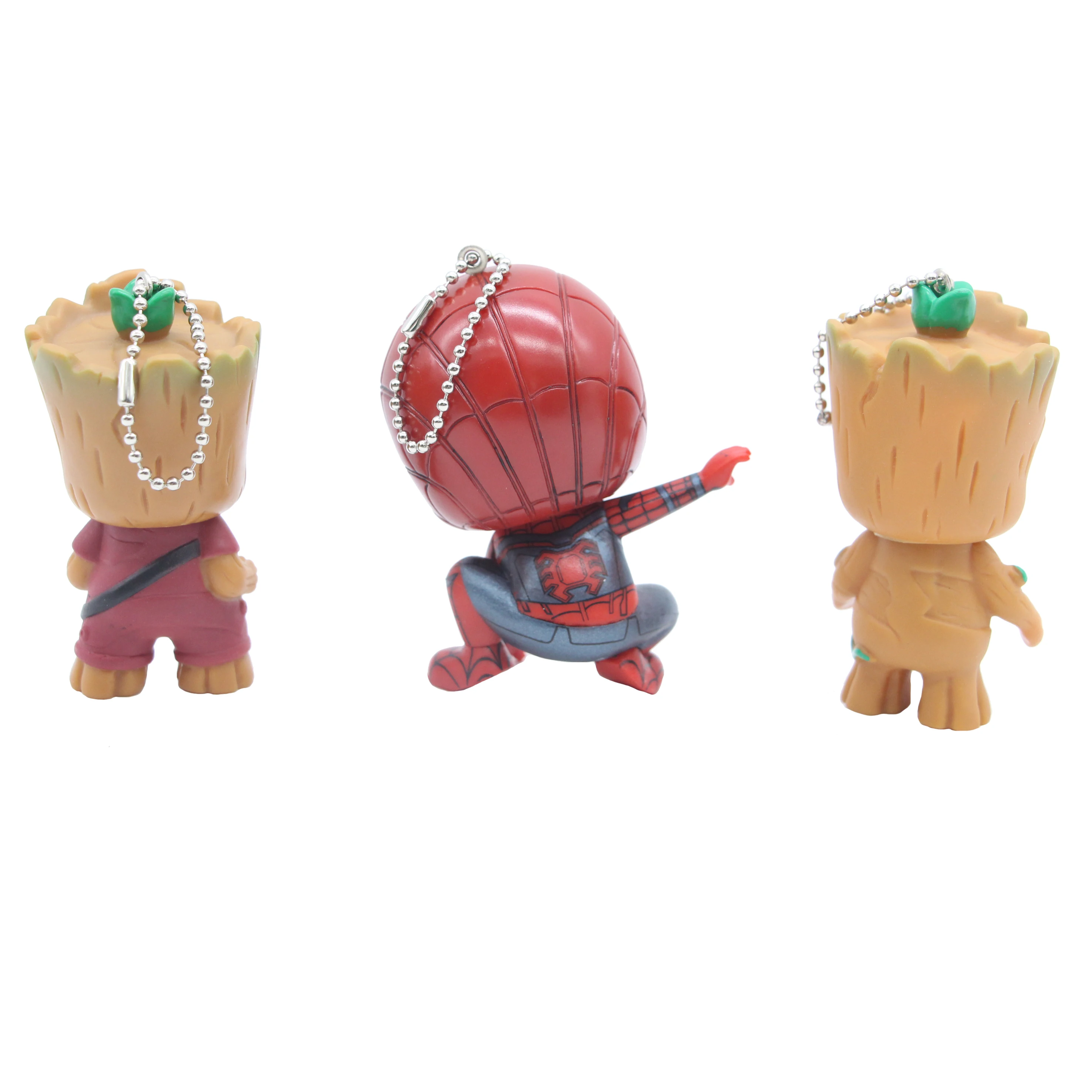 Marvel Guardians of the Galaxy Tree man & Spiderman брелок для ключей Коллекционная модель игрушек
