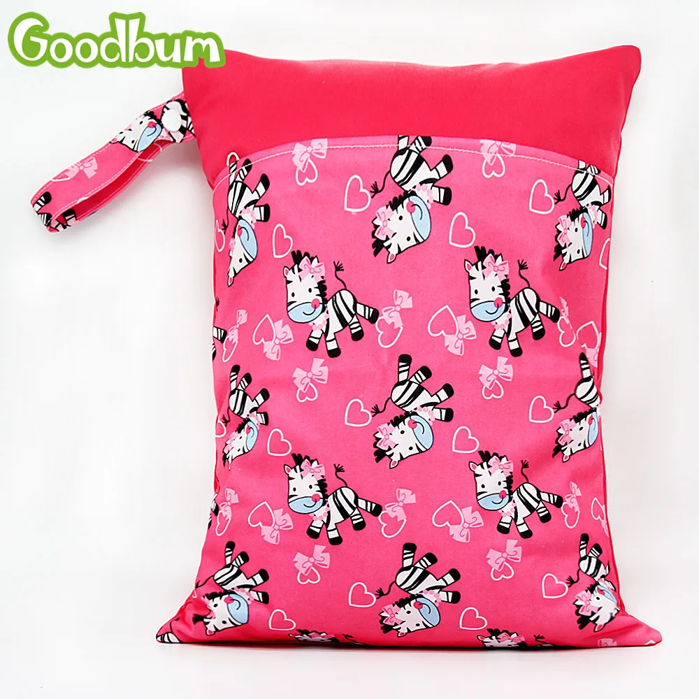 

Goodbum 1PC Reusable Wet Bag Washable Cloth Diaper Bag Waterproof Nappy bags Swim Sport Travel bags Size:40X30cm(15.7X11.8in)