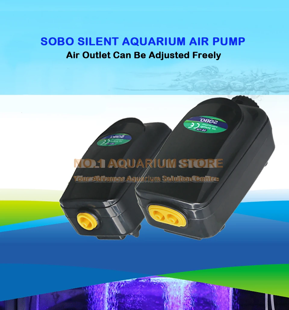 SOBO тихий аквариум воздушный насос кислородный пруд аэратор воды аквариум SB-718 SB-738 3 Вт/3,5 Вт авторизованный дилер