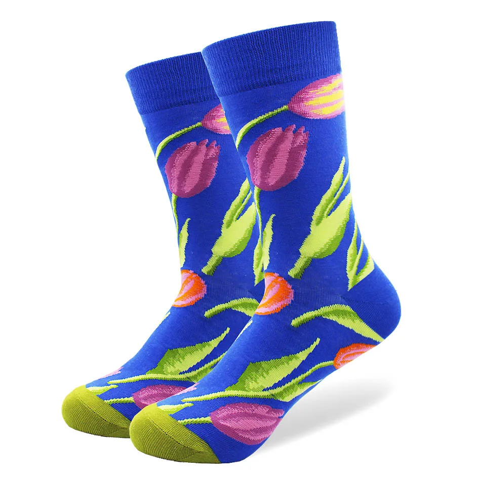 10 Pairs/lot Men's Casual Combed Cotton Happy Socks Multi Pattern Dress Socks Colorful Crazy Argyle Socks for Men Christmas Gift