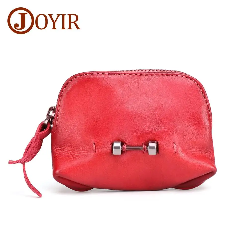 JOYIR, Женский кошелек из натуральной кожи, модный дизайн, женский кошелек, держатель для карт, кошелек, маленький кошелек, кошелек для монет, новинка - Цвет: Red