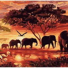 На заказ Алмазная картина Полная площадь/Круглый Мультфильм Слоны пейзаж eigen foto Алмазная вышивка аксессуары eid box ima кошки