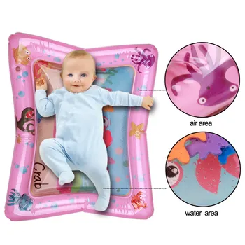 

Inflatable thicken PVC infant Tummy Time Playmat Baby Kids water play mat Toddler Fun Activity Play Center water mat for babies