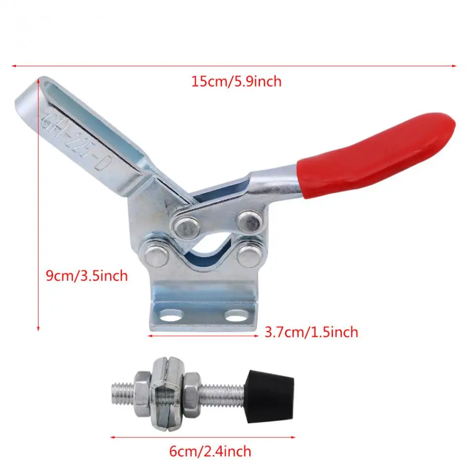 5 шт., Тумблеры, быстросъемные инструменты, Горизонтальный зажим, 227 кг, удерживающая способность, крепежные зажимы, GH-225-D
