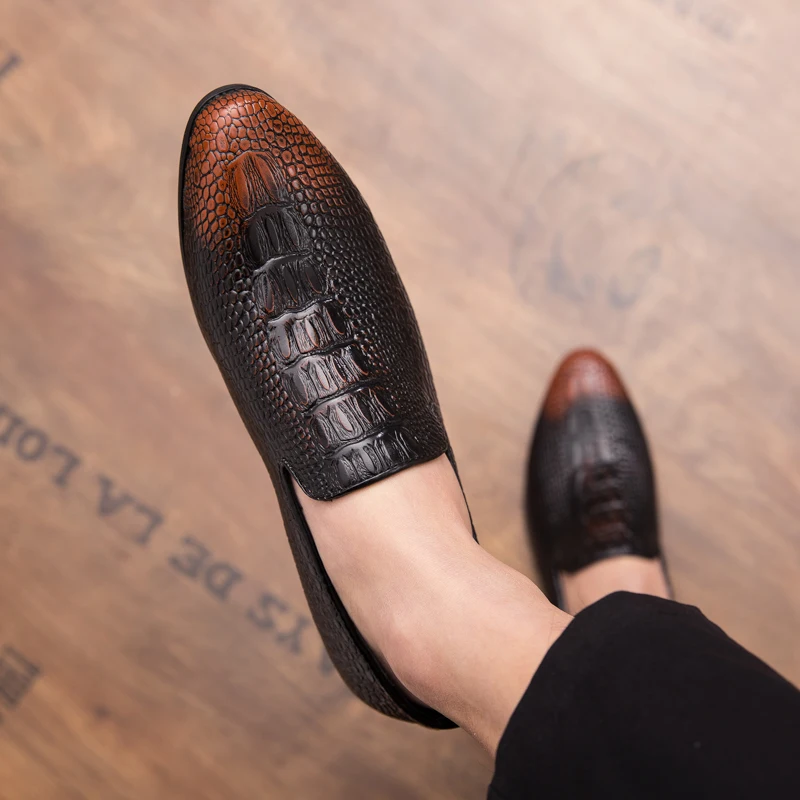 designer snake skin leather shoes men fashion evening dress male footwear wedding crocodile pattern brogue oxford shoes for men (18)