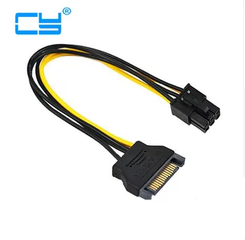 

10pcs SATA Power Cable 15 Pin To 6 Pin PCI EXPRESS PCI-E Sata Graphics Converter Adapter Video Card Power Cable cord