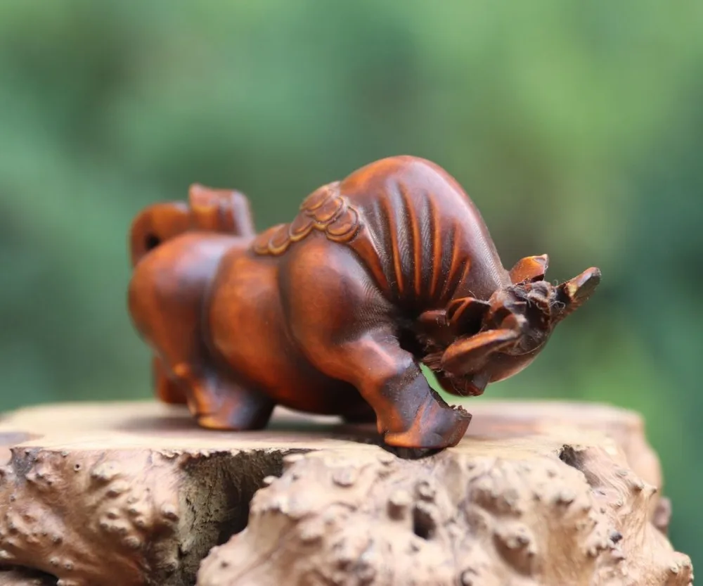 8 см), Китай(материк) самшита зодиакальный фэншуй животное Телец ознакомительные данные о бык рогатый скот buffalo скульптура