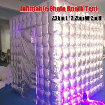 

2020 New Camera Shape Inflatable Photo Booth with LED Strip Lights color changing Inflatable Tent for Advertising Party Event