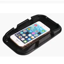 Автомобильный двойной слот для карт телефон навигация нескользящий коврик ПВХ двойной порт место посадки мобильного телефона коврики черный