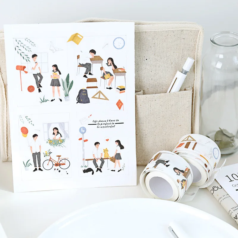 

Special ink 30mm/35mm wide fresh character and daily life Decoration Washi Tape DIY Planner Scrapbooking Masking Tape Escolar