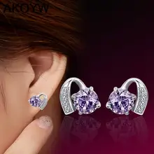 Серебряные ювелирные изделия серьги с фиолетовым кристаллом Ms. Vicki прекрасные высококачественные модные ювелирные изделия от производителя