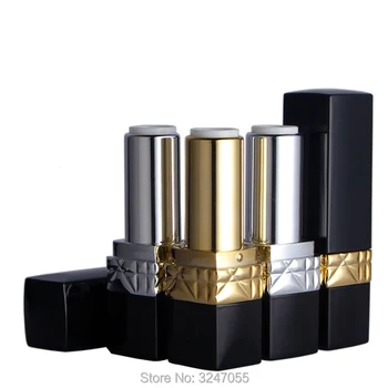 

50pcs/lot Square 12.1mm Black Lipstick Tube, DIY Empty High Grade Lip Balm Packing Container, Women Lip Beauty Tool