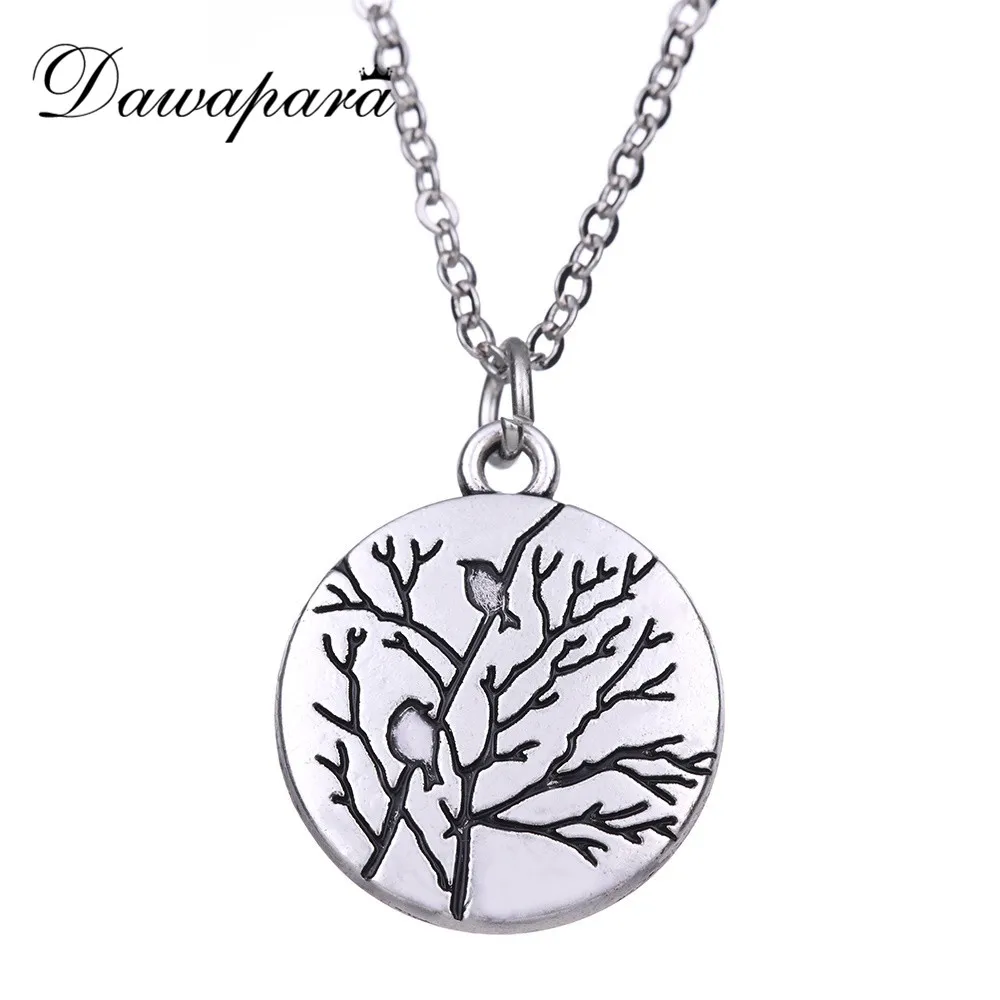 

Dawapara 2019 New Necklace Of Silver Tree and Birds Necklace For Women And Man Jewelry