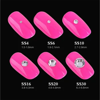 

SS4 - SS30 Crystal Transparent Glass Clear Non Hotfix Flatback Rhinestone Nail Rhinestoens For Nails 3D Nail Art Decoration Gems