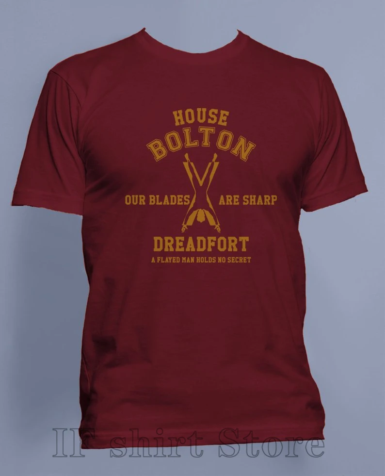 Мужская и женская футболка с забавным принтом House Bolton желтая Повседневная