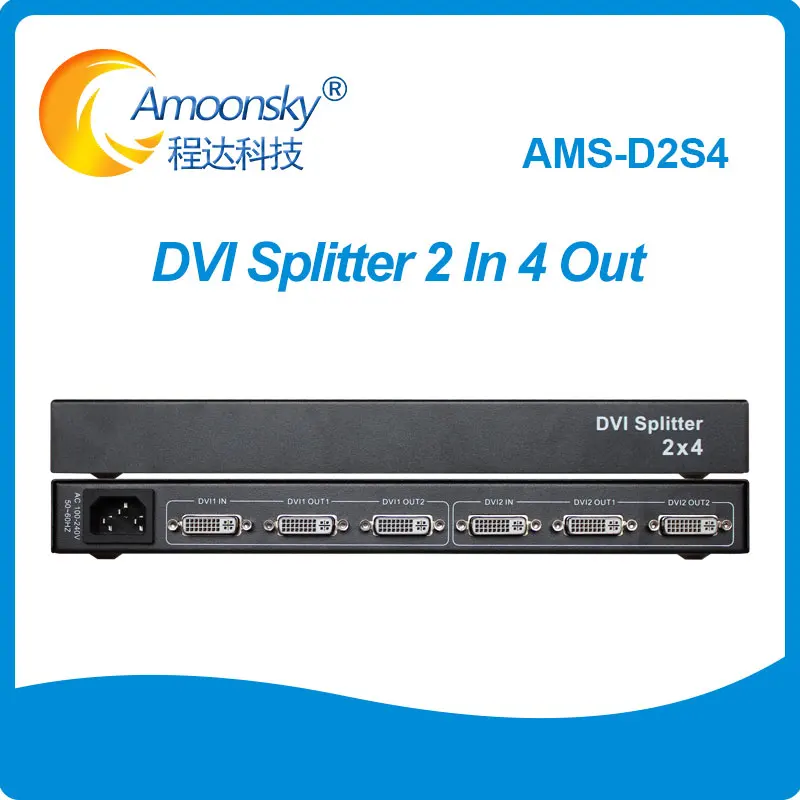 HD разделитель DVI 2x4 видео дисплей DVI дистрибьютор 2 в 4 из DVI видео сплиттер 2 до 4 Поддержка 1920x1200 до HD 1080 P D2S4