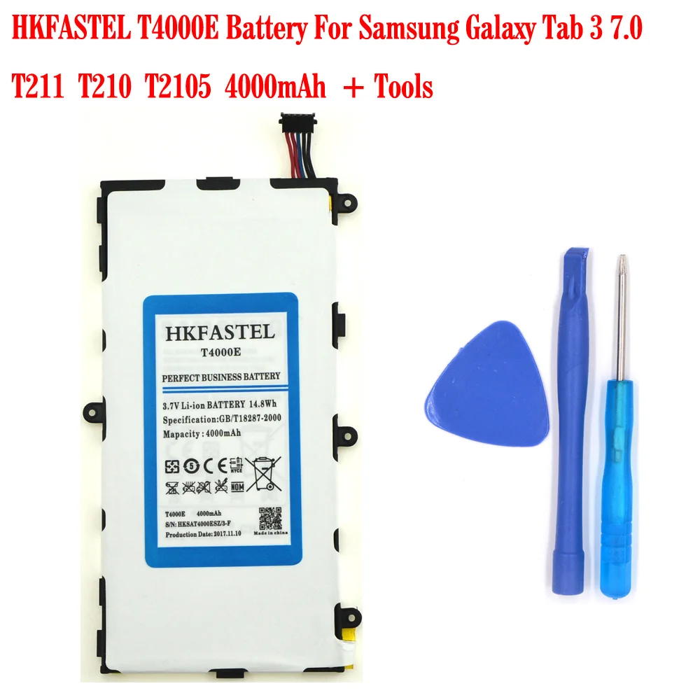 HKFASTEL New Original T4000E 4000mAh Battery For Samsung Galaxy Tab 3 7.0/T211/T210/T2105 Free tools | Мобильные телефоны и