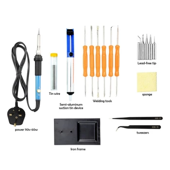

60W Electric Soldering Iron Kit Adjustable Temperature Soldering Gun Welding Soldering Station Repair Tool Heating Pencil