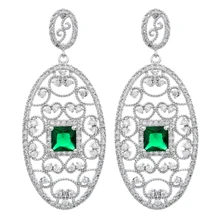 Различные цвета преувеличенных циркониевых серег, высококачественные серьги для женщин/девочек Свадебные вечеринки ER-324